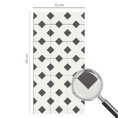 Decorative window film stained glass design Black and white diamonds