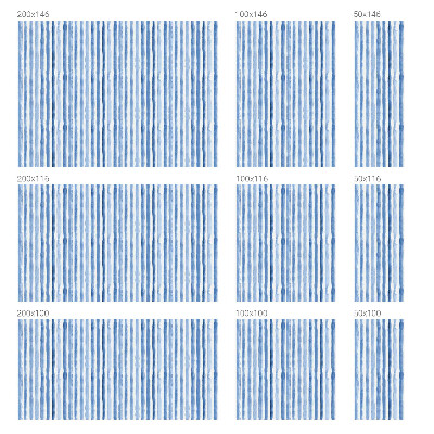 Frosted window film with stained glass pattern Blue stripes