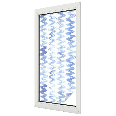 Decorative window film stained glass design Blue waves