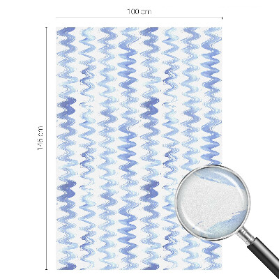 Decorative window film stained glass design Blue waves