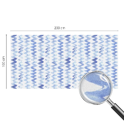 Decorative window film stained glass design Blue waves