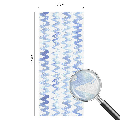 Decorative window film stained glass design Blue waves