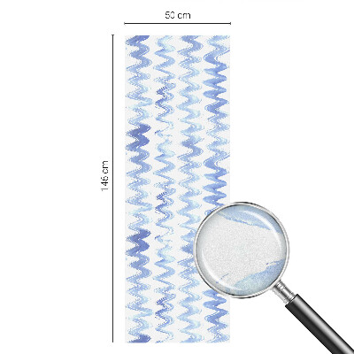 Decorative window film stained glass design Blue waves