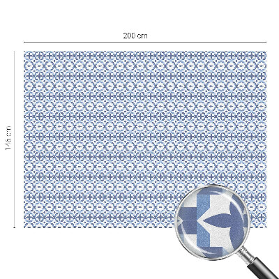 Frosted window film with stained glass pattern Blue mosaic