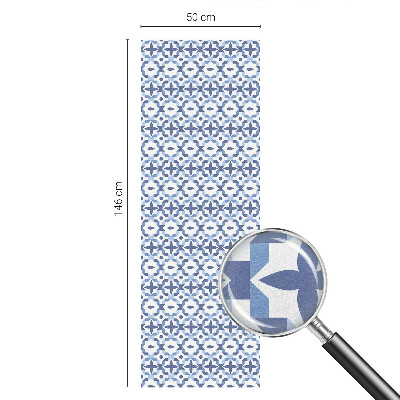 Frosted window film with stained glass pattern Blue mosaic