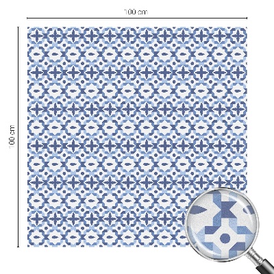 Frosted window film with stained glass pattern Blue mosaic