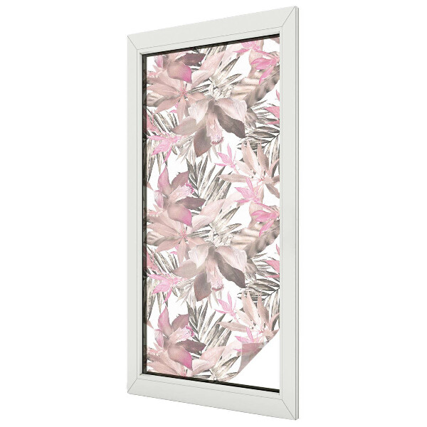 Privacy window film stained glass effect Pastel flowers