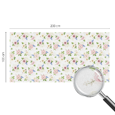 Coloured glass film for windows Floral pattern