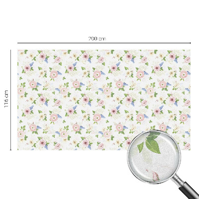 Coloured glass film for windows Floral pattern