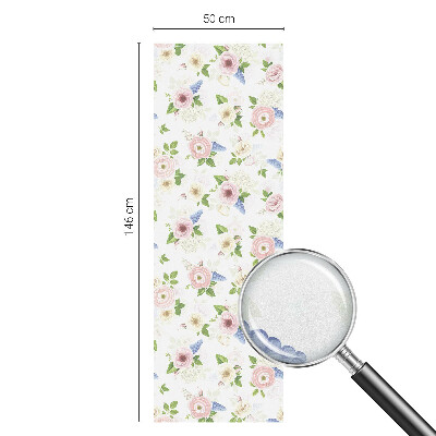 Coloured glass film for windows Floral pattern