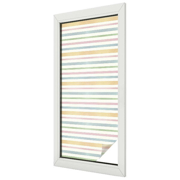 Privacy window film stained glass effect Pastel stripes