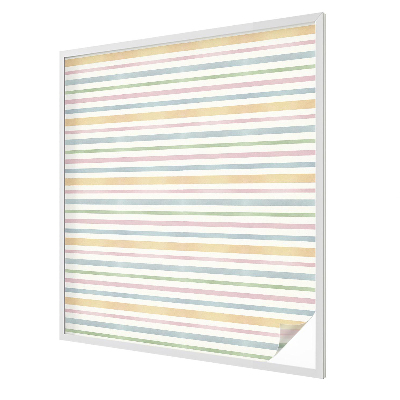 Privacy window film stained glass effect Pastel stripes