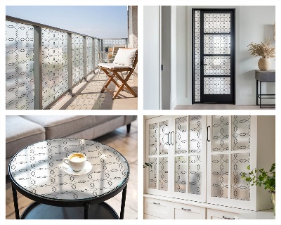 Patterned window film stained glass Geometric lines