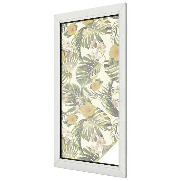 Decorative window film stained glass design Tropical theme