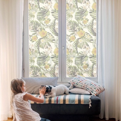 Decorative window film stained glass design Tropical theme
