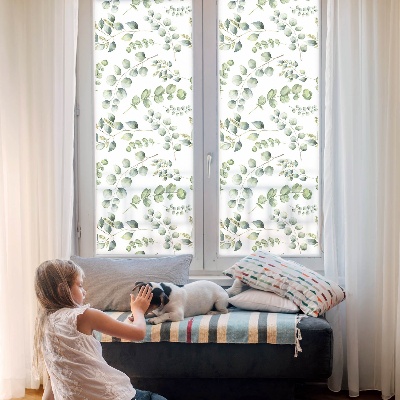 Privacy window film stained glass effect Botanical leaves