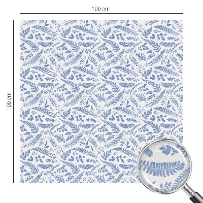 Frosted window film with stained glass pattern Fern leaves