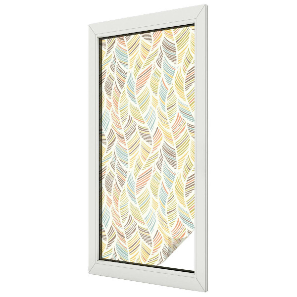 Frosted window film with stained glass pattern Rainbow feathers