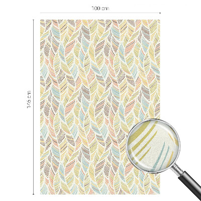 Frosted window film with stained glass pattern Rainbow feathers