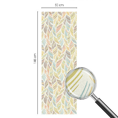 Frosted window film with stained glass pattern Rainbow feathers