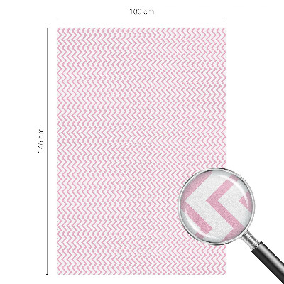 Frosted window film with stained glass pattern Pink zigzags