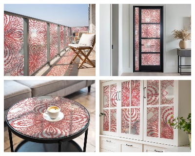 Frosted window film with stained glass pattern Lace patterns