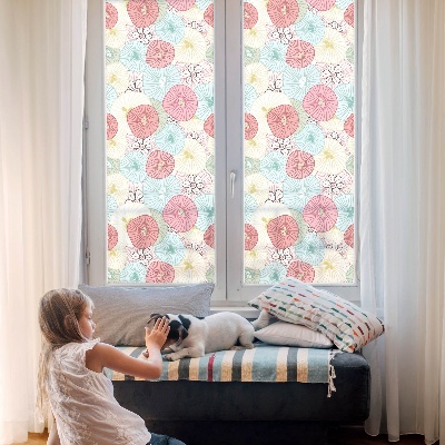 Patterned window film stained glass Pastel flowers