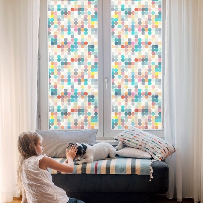 Coloured glass film for windows Colorful squares