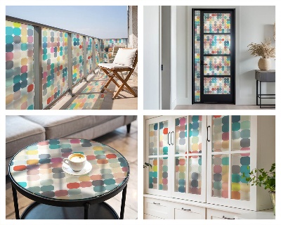 Coloured glass film for windows Colorful squares