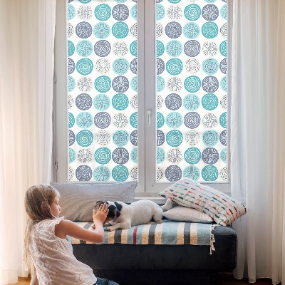 Privacy window film stained glass effect Geometric circles