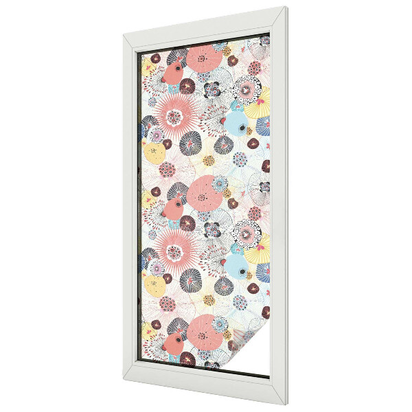 Patterned window film stained glass Colorful flower