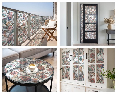 Patterned window film stained glass Floral elegance