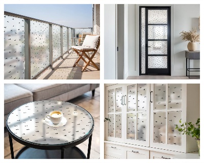 Coloured glass film for windows Geometric triangles