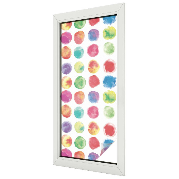 Frosted window film with stained glass pattern Colorful circles
