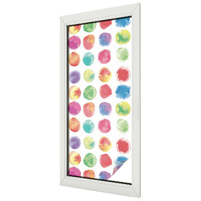Frosted window film with stained glass pattern Colorful circles