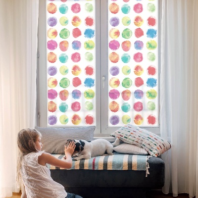 Frosted window film with stained glass pattern Colorful circles