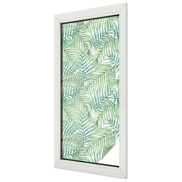 Decorative window film stained glass design Green fern