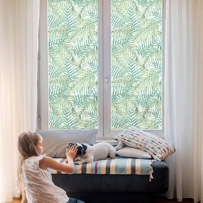Decorative window film stained glass design Green fern