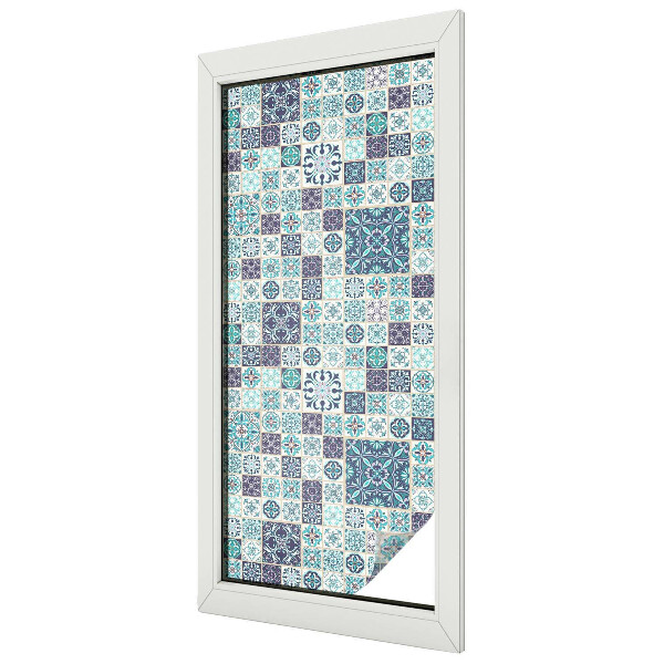 Coloured glass film for windows Floral tiles
