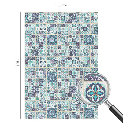 Coloured glass film for windows Floral tiles