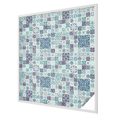 Coloured glass film for windows Floral tiles