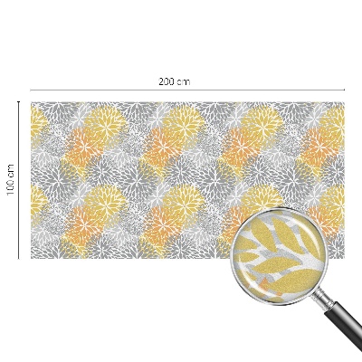 Frosted window film with stained glass pattern Colorful flowers