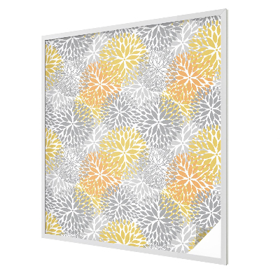 Frosted window film with stained glass pattern Colorful flowers