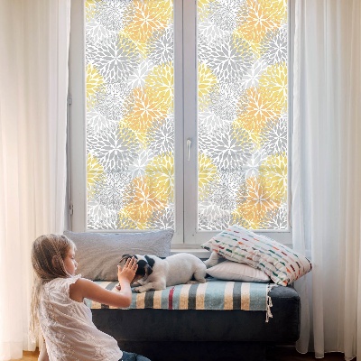 Frosted window film with stained glass pattern Colorful flowers