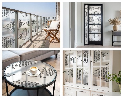 Patterned window film stained glass Geometric diamonds