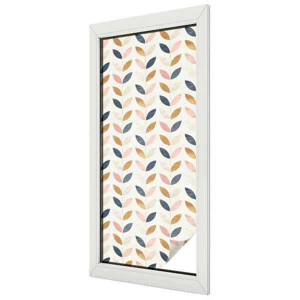 Privacy window film stained glass effect Leaves pattern