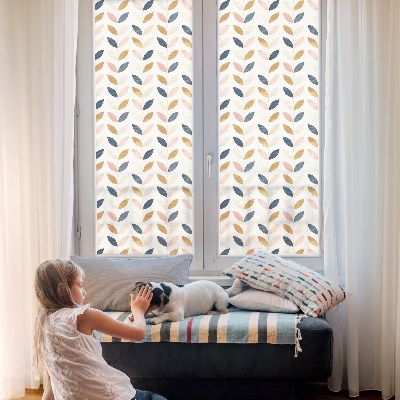 Privacy window film stained glass effect Leaves pattern