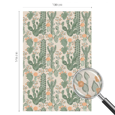 Patterned window film stained glass Green succulents