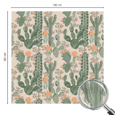 Patterned window film stained glass Green succulents