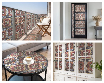 Decorative window film stained glass design Floral ornament